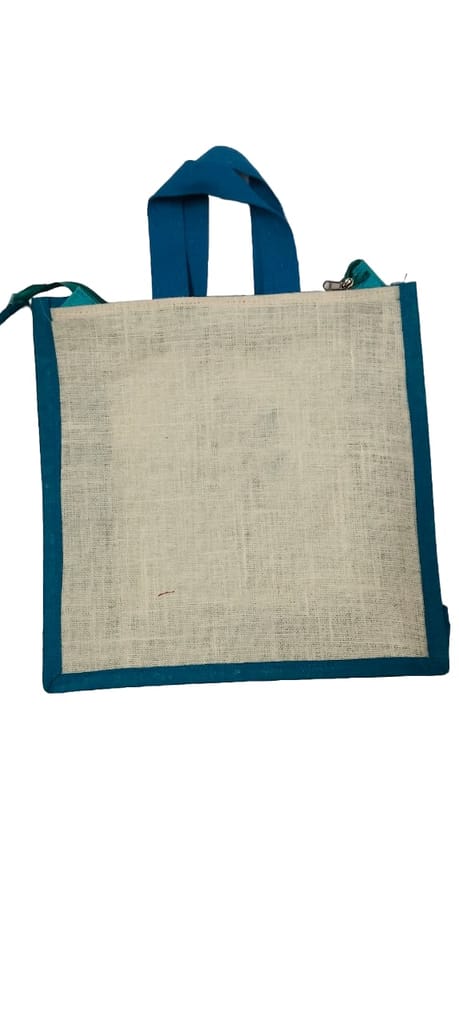 Eco-Friendly Jute Tote Bag with Ganesha Print | Reusable Handbag for Gifts & Shopping view 2