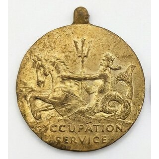 Navy Occupation Service 1947 USA old Medal Silver Plated Ancient India Series view 2
