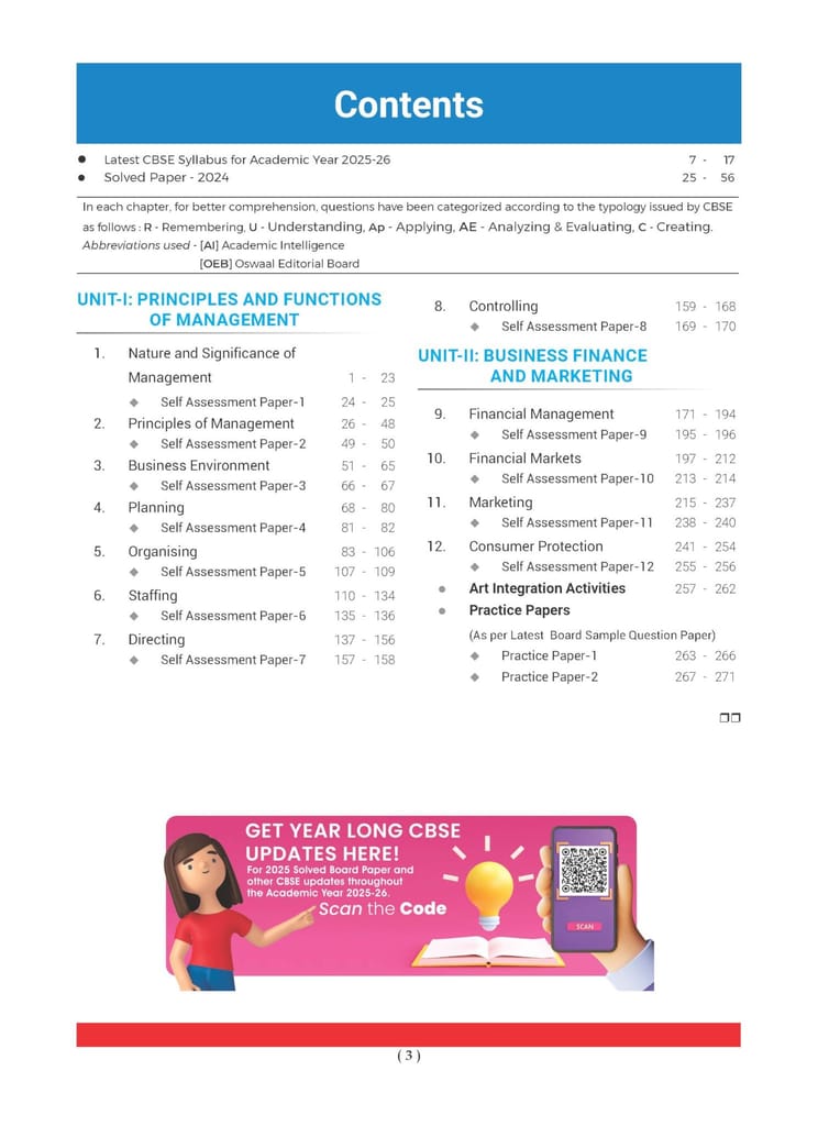 Oswaal CBSE Question Bank Chapterwise and Topicwise SOLVED PAPERS Class 12 Business Studies For Exam 2026 [Paperback] Oswaal Editorial Board view 2