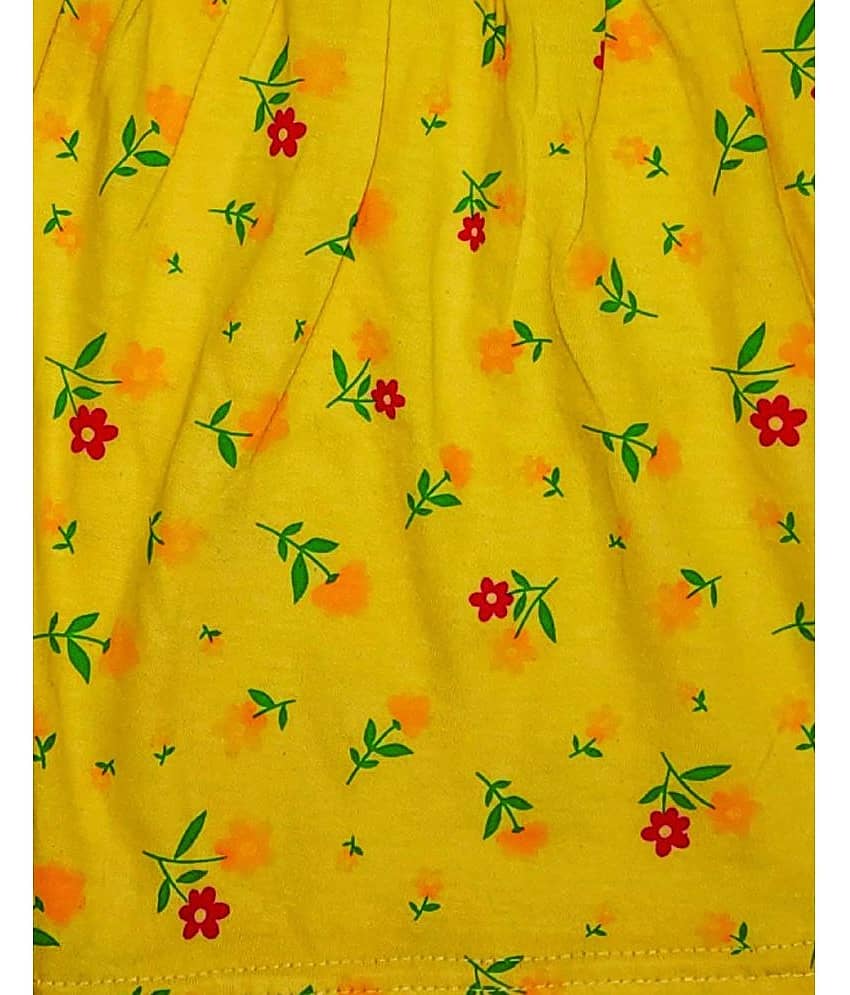 INFANT Cotton A-line Dress For Girls ( Pack of 1 , Yellow ) view 2