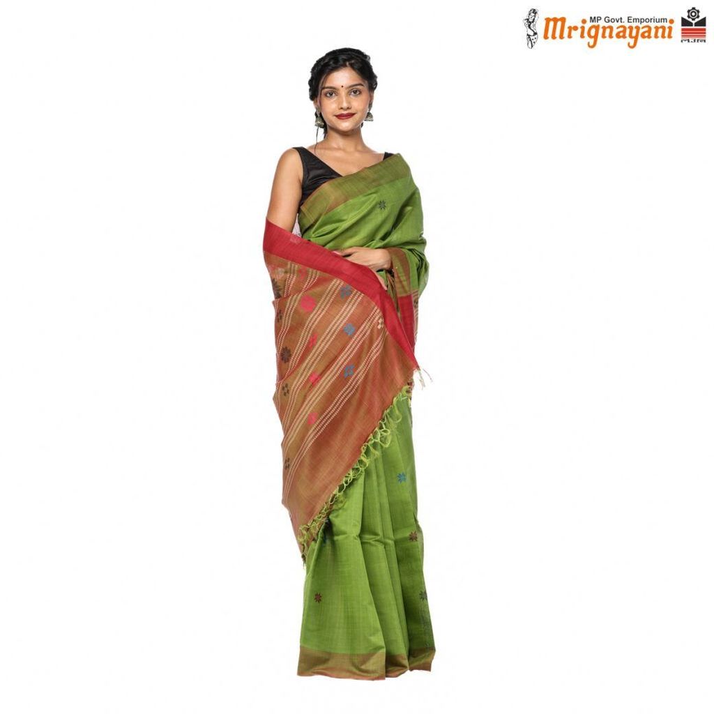 HANDLOOM KOSA SILK SAREE WITH BLOUSE (SKU - 1ST101040322, SAREE - 1202) view 2