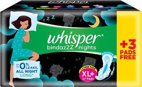 WHISPER NIGHT XL 27 PADS 3PADS FREE view 2