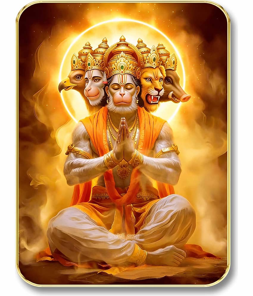 Livin'luxe Panchmukhi Hanuman MDF Wall Art with Table Top Stand & Wall Hanging Hole