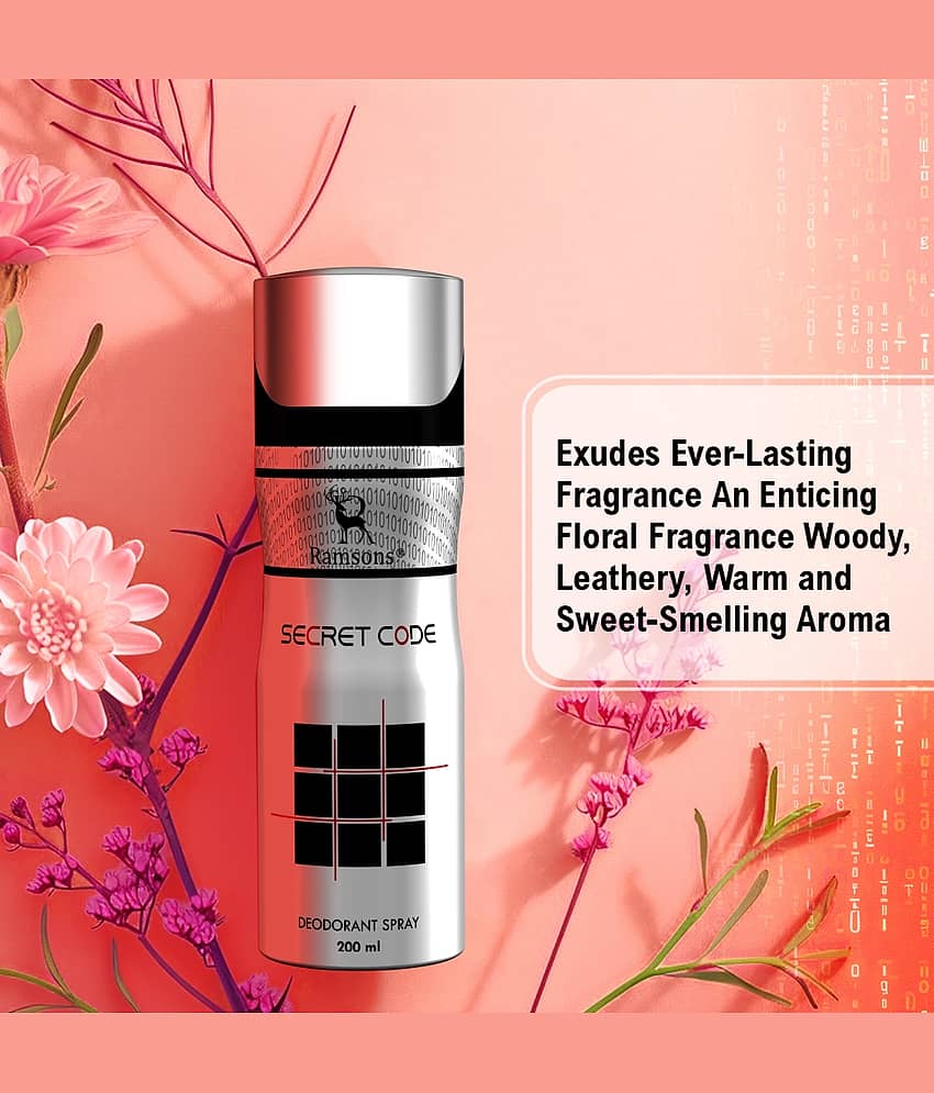 Ramsons - SECRET CODE Deodorant Spray Body Perfume For Men Long Lasting 200 ml (Pack of 1) view 2