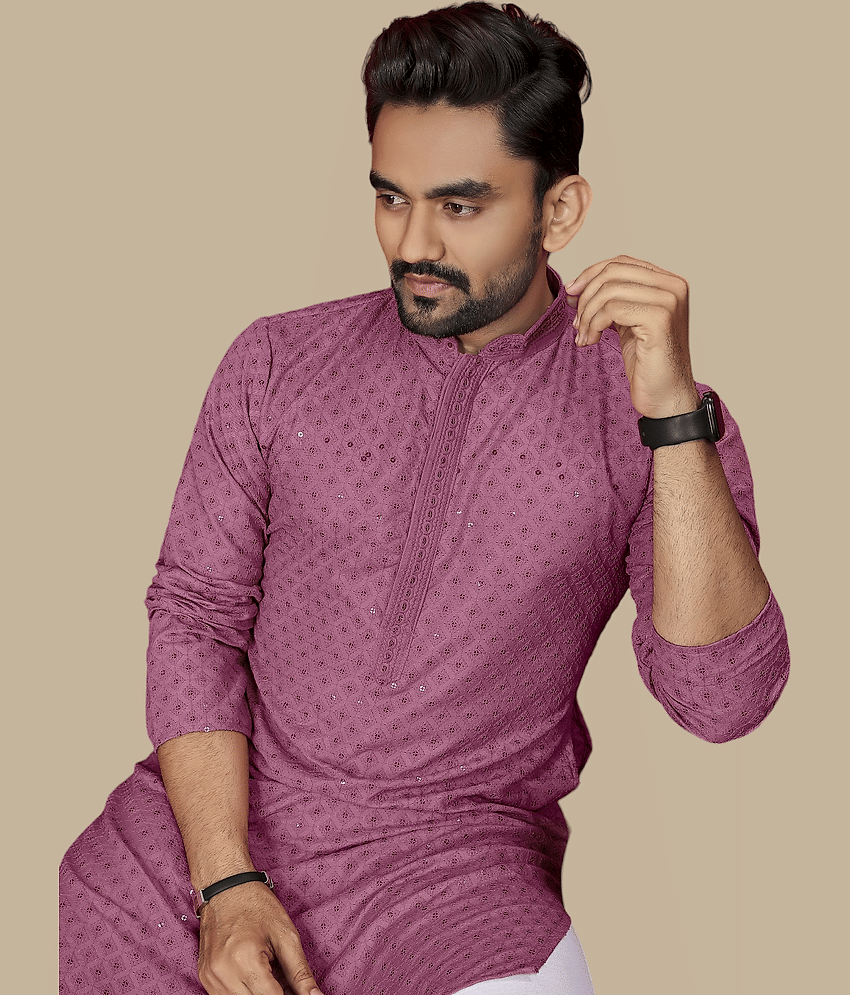 YUG ART Sea Green Cotton Men's Regular Kurta ( Pack of 1 ) view 2