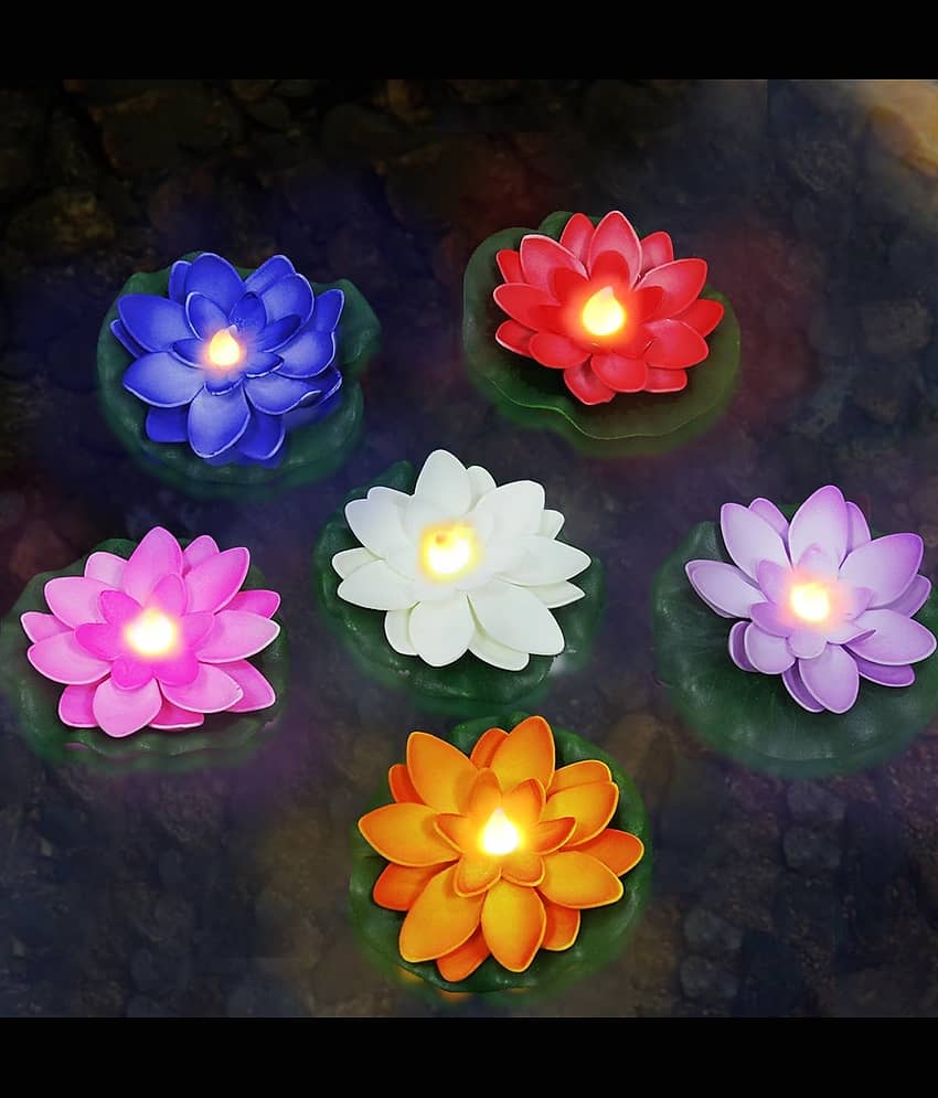 KRAMOX Multicolor Floating Candle 8 cm ( Pack of 4 ) view 2
