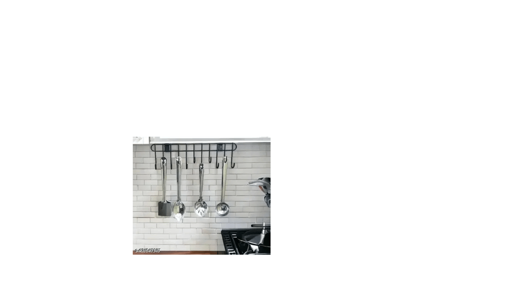 Wall Mounted Kitchen Rail with Hooks view 2