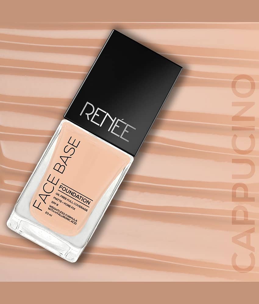 RENEE Face Base Liquid Foundation - Cappuccino, Enriched with Hyaluronic Acid & Vitamin E, 23ml view 2