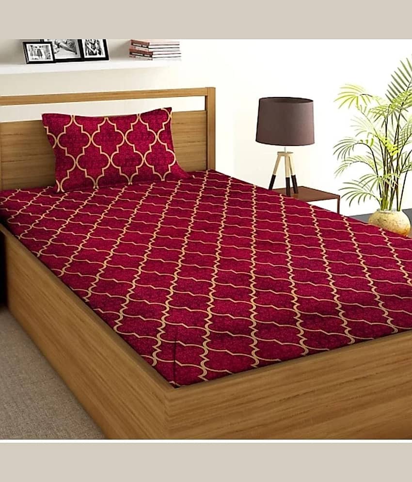 Decent Home Poly Cotton 2 Single Bedsheet with 2 Pillow Covers ( Blue ) view 2