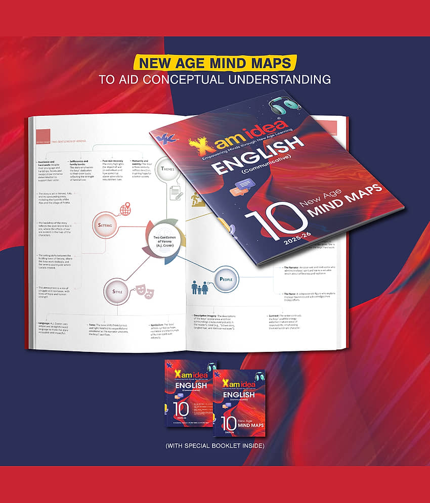Xam idea Class 10 English (Communicative) | 2025–26 Edition | CBSE Pattern-Based | Mind Maps, Grammar, Literature & Digital Resources | NEP & NCFSE Aligned view 2