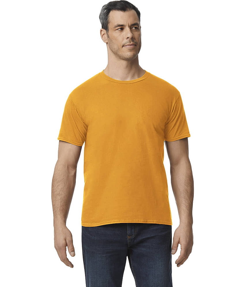 Gildan Cotton Regular Fit Solid Half Sleeves Men's Round T-Shirt - Light Pink ( Pack of 1 )