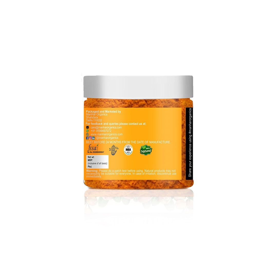 ManHar Organics Orange Peel Powder 100gm Jar | Natural & Pure | Skin Brightening, Anti-Aging, and Acne Treatment | Herbal Beauty Powder view 2