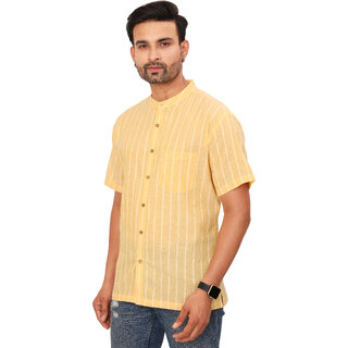 Ecostyle Woven yellow short sleeves shirt