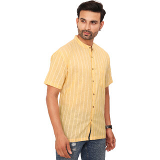 Ecostyle Woven yellow short sleeves shirt view 2