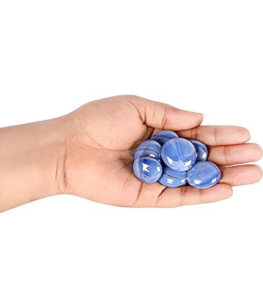Stone Special Polished Shiny Glass Pebbles for Home Garden Aquarium Landscape Outdoor Decoration (CreamySkyBlue, 1Kg) view 2
