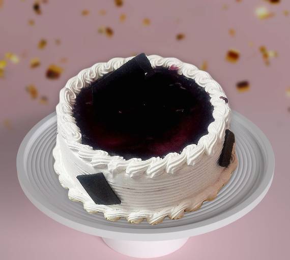 Eggless Vanilla Blueberry Cake