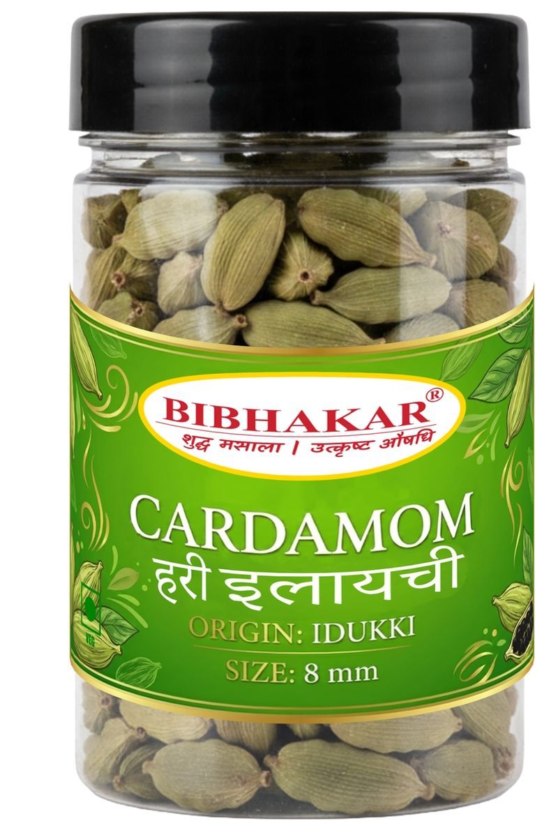 Idukki Green Cardamom (Choti Hari Elaichi) 8mm Bold 50g | Whole Pods 50gm | Kerala Origin | Strong Aroma | Bibakar Spices - 50 gm - One packet view 2