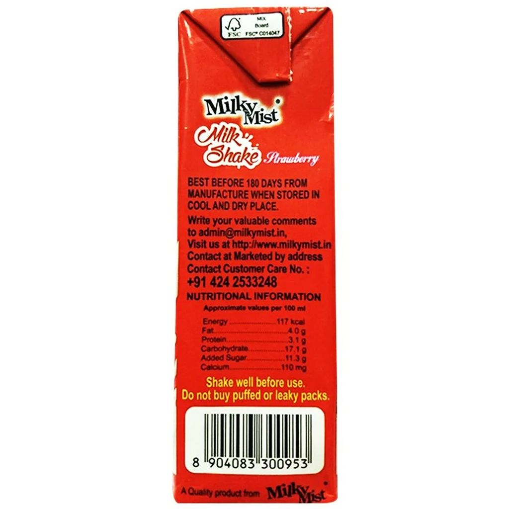 Milky Mist Milk Shake Strawberry, 180Ml view 2