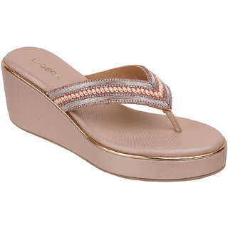 Lazera Sultan Wedge Sandals for Women Diamond Broad Strap Platform Mules view 2