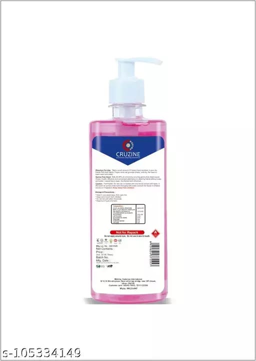 Cruzine Antibacterial Hand Sanitizer Pink - pump bottle (500 ml) view 2