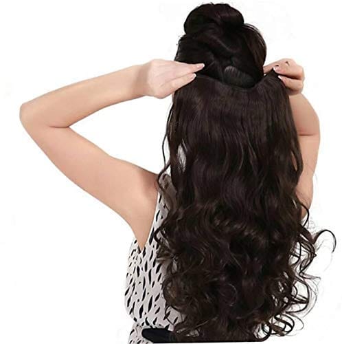 Akashkrishna Messy Hair Bun Extensions and Curly Wavy Synthetic Hair Extensions Updo Hairpieces for women(Color:Brown) view 2