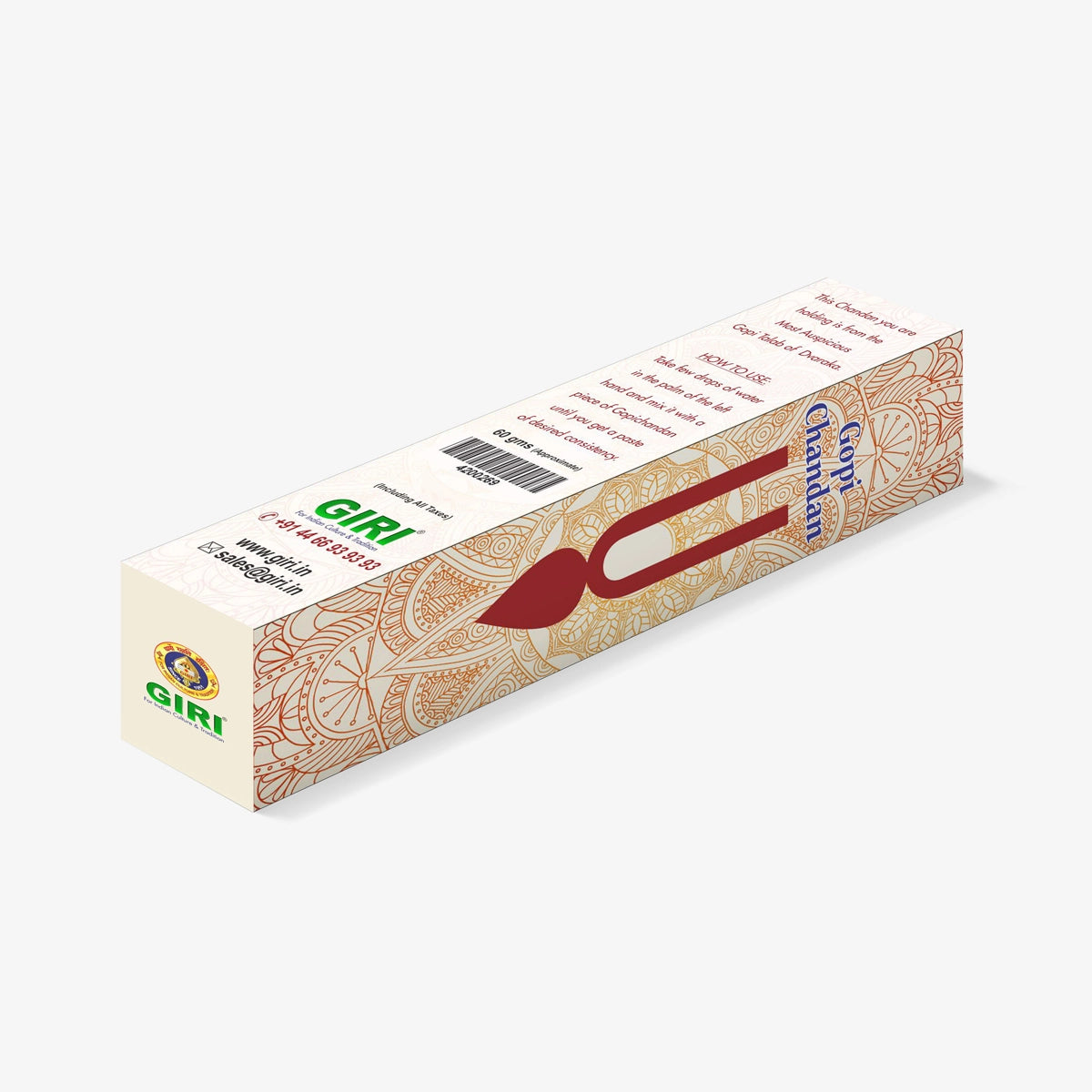 Giri Gopi Chandan Long Sticks - 60 Gms | Namakatti | Thiruman | Srichurnam | Holy Stick for Tilak view 2