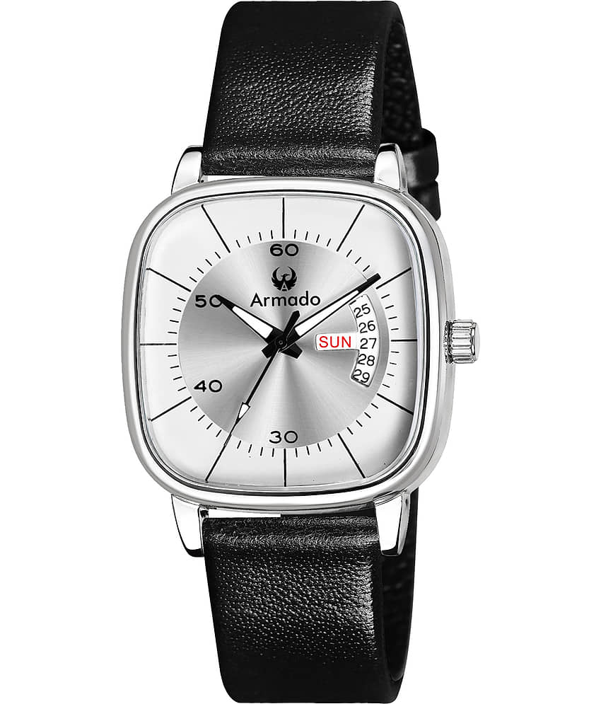 Armado Black Leather Analog Men's Watch view 2