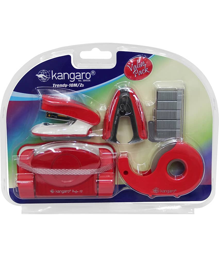 Kangaro Desk Essentials TRENDY-10M/Z5 Gift Pack | Stationery Gift Set for Office, Diwali, Weddings, Birthday, Holiday Presents, Celebrations| Red, Pack of 1 view 2