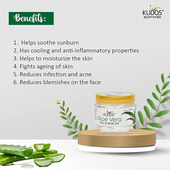 Kudos AloeVera Face & Body Gel 200gm, Face Body Gel for Skin, Moisturizing, Skin for All Skin Type view 2