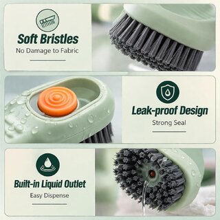 Shoe Cleaning Brush with Built-in Refillable Liquid Soap Dispenser | Non-Slip Handle | Durable Bristles for Effortless Cleaning of Footwear, Floors & Bathroom Surfaces view 2