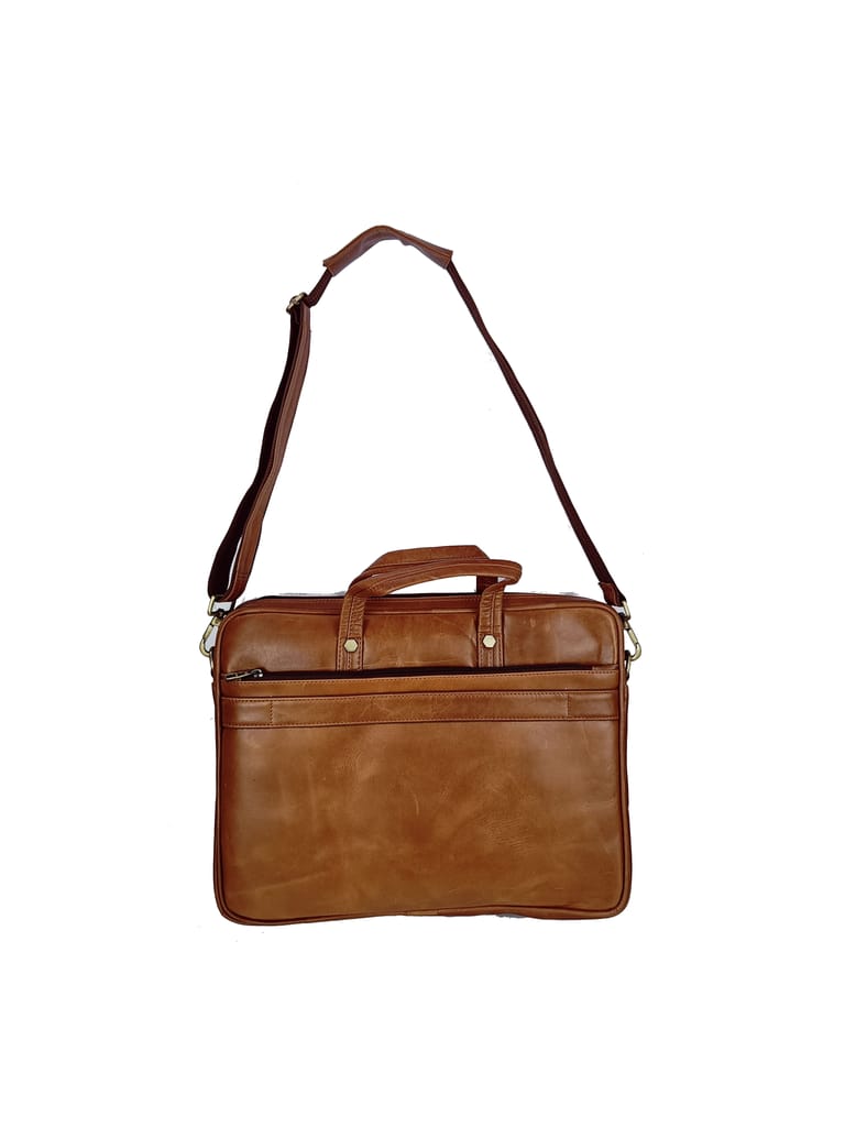 FHS Genuine Leather Laptop cum Messanger Bag with Comfortable Grip Hand Holds view 2