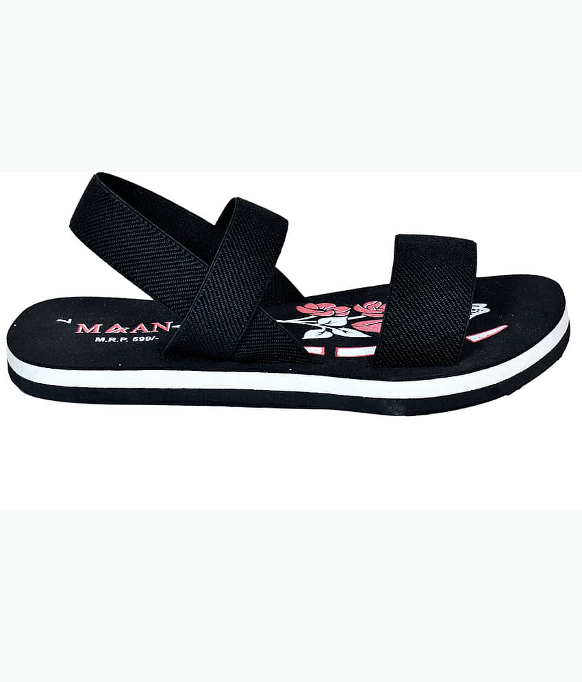 MAAN Black Women's Gladiators Flats view 2
