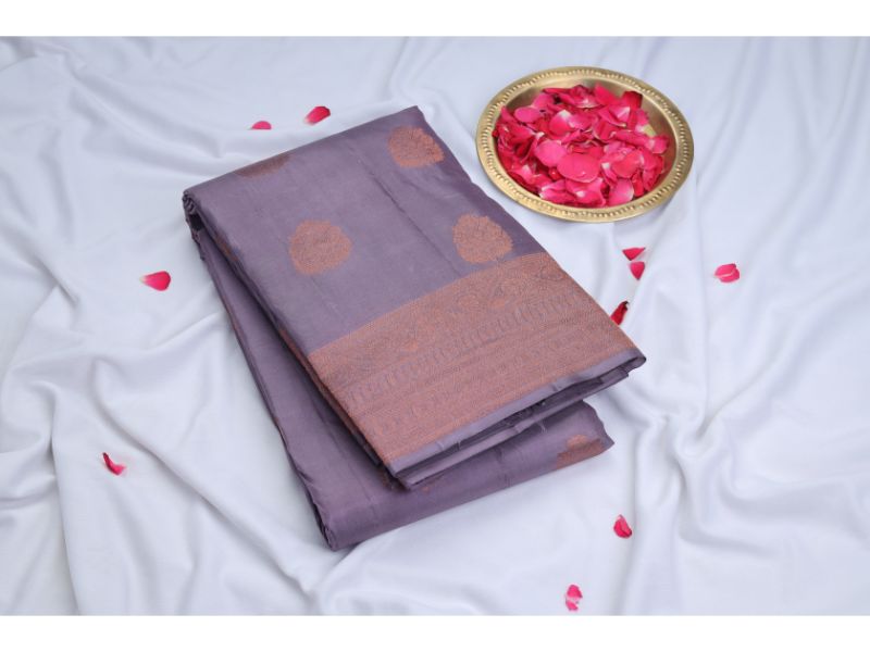 Purple Handloom Kanchipuram Silk Pattu Saree