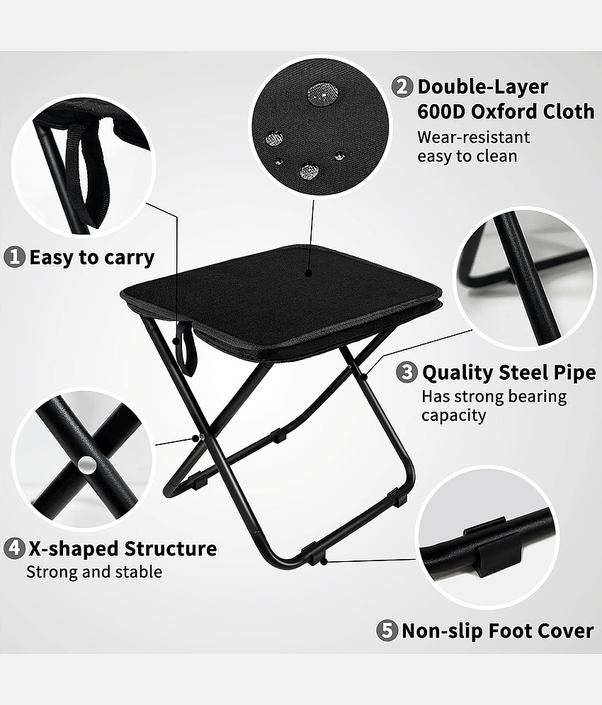 Folding Stool Camping Stool Foldable Camp Chair Collapsible Stooll Portable Chair Travel Foot Stool for Backpacking Fishing Hiking Picnic view 2