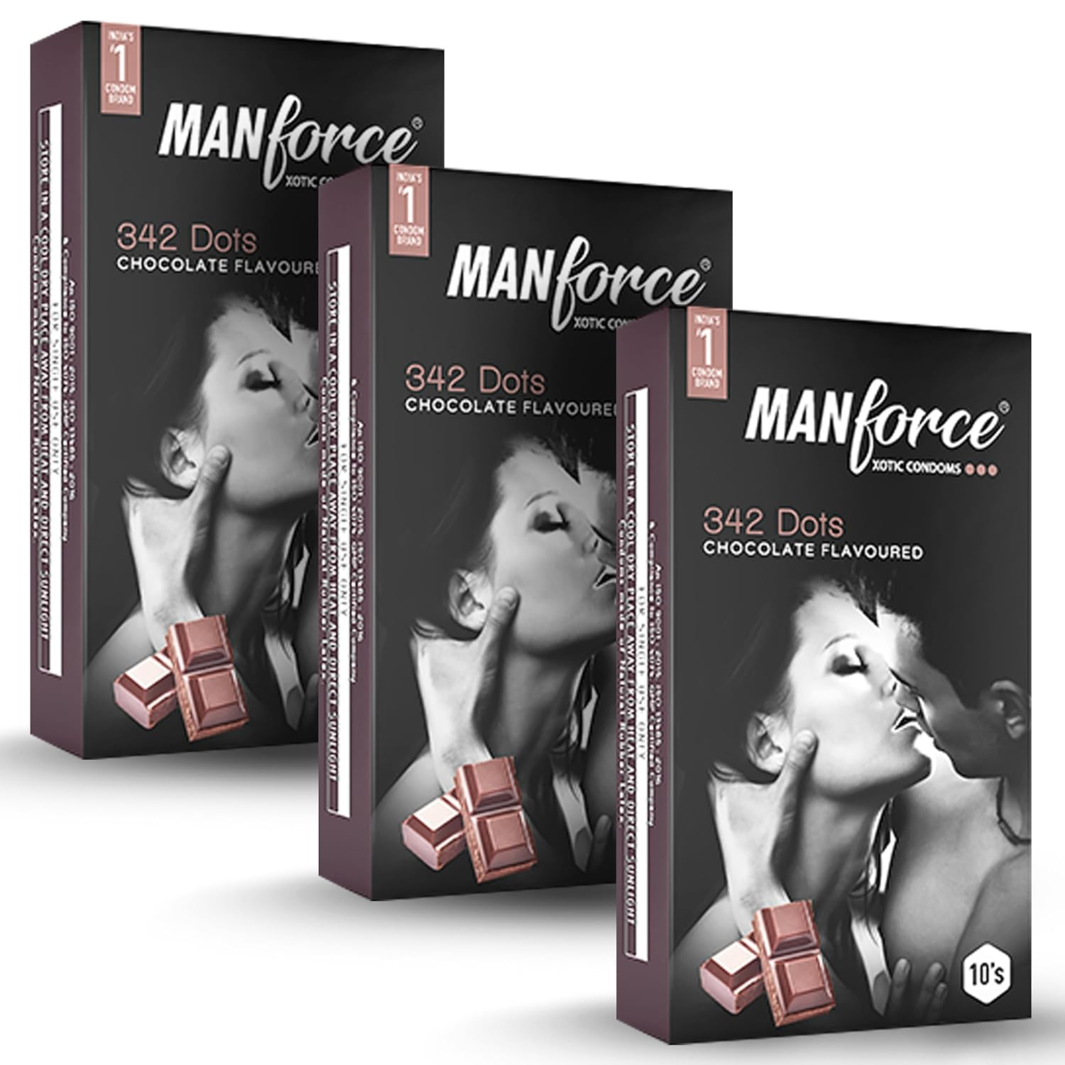 MANFORCE Wild 3 in 1s Chocolate Flavoured Condom (Set of 3 30 Sheets) view 2