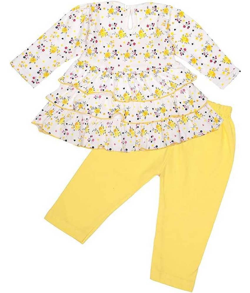 NammaBaby Baby Girls Cotton Blend Dresses ( Yellow ) view 2