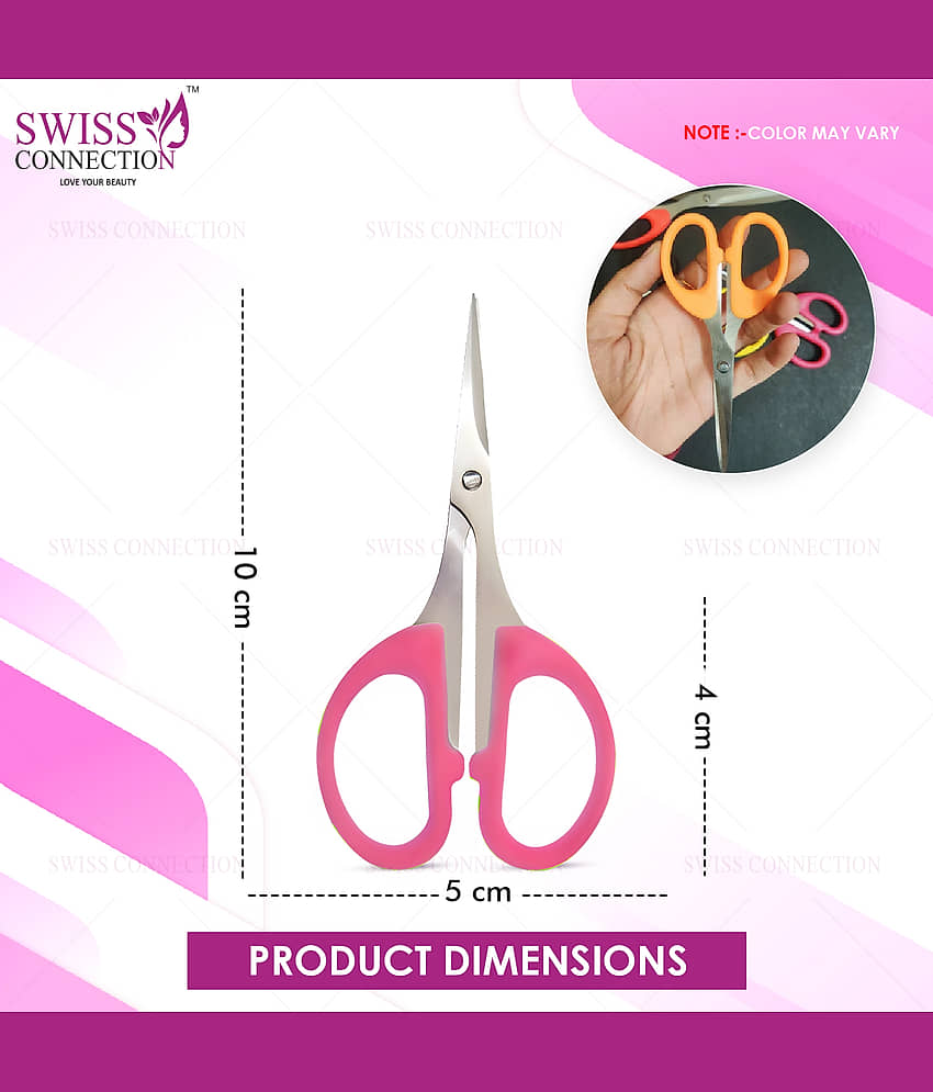Swiss Connection Multipurpose Scissors Light Weight Stainless Steel & flixible handle sharp edge & easy to grip for Men & Women (Pack of 4) view 2