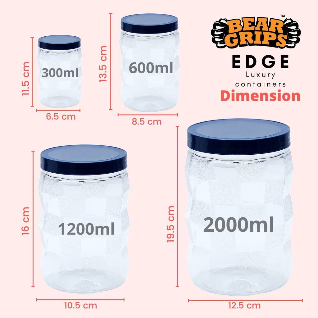 BEAR GRIPS luxury 16 set kitchen airtight BPA free containers/jars set view 2