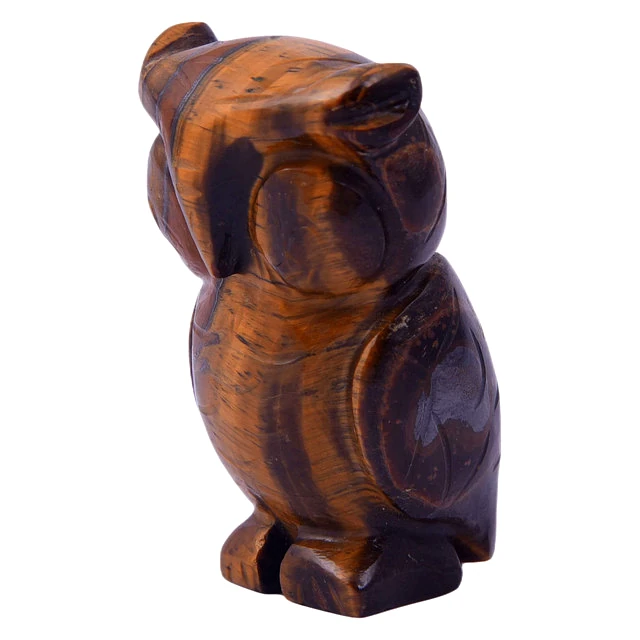 Tiger Eye Owl, Fengshui, Good Luck Symbol of Wisdom and Protection from Evil, Statue, Laxmi Vahana PRI_120 by Krishna Impex view 2