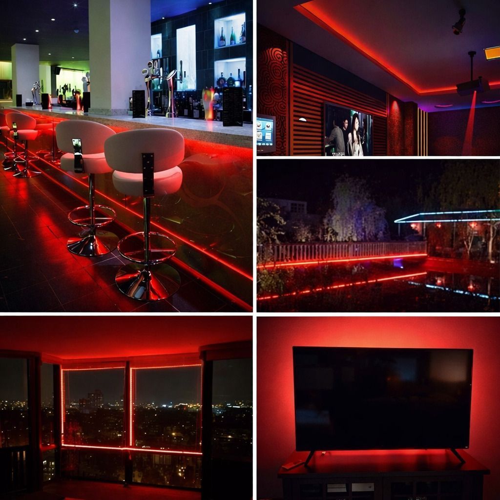 SPARKWORLD Red LED Rope Light Strip Waterproof Flexible Decorative Lighting for Indoor & Outdoor Use | Size: 25 M view 2