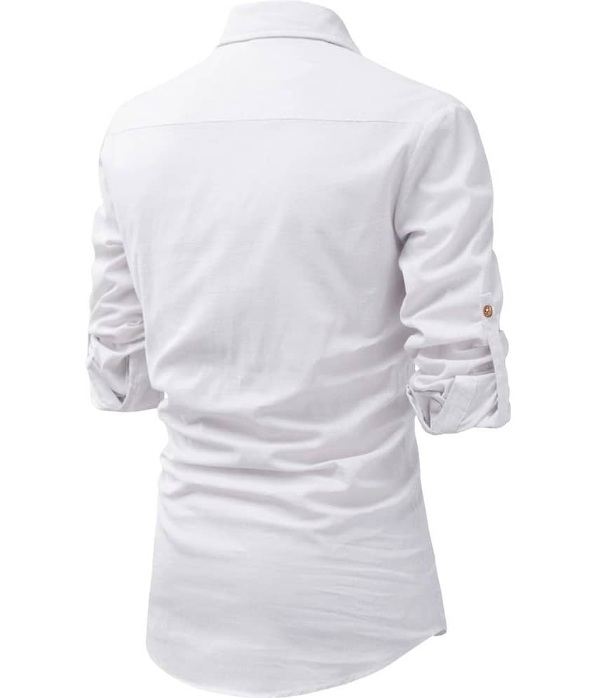 UNI VIBE Beige Cotton Blend Men's Shirt Style Kurta ( Pack of 1 ) view 2