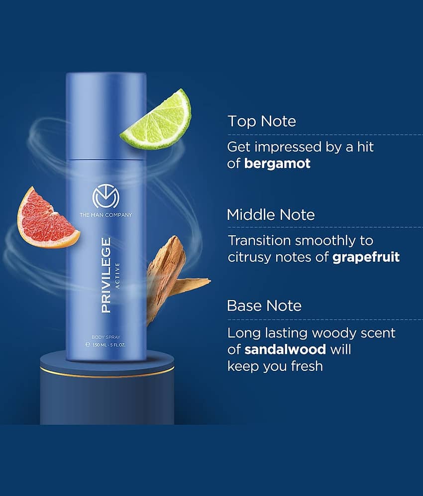 The Man Company Privilege Deodorants for Men - Active, Legend & Intense | Premium Long Lasting Fragrance | Everyday Use Deo’s Trio Set - (150ml* 3) view 2