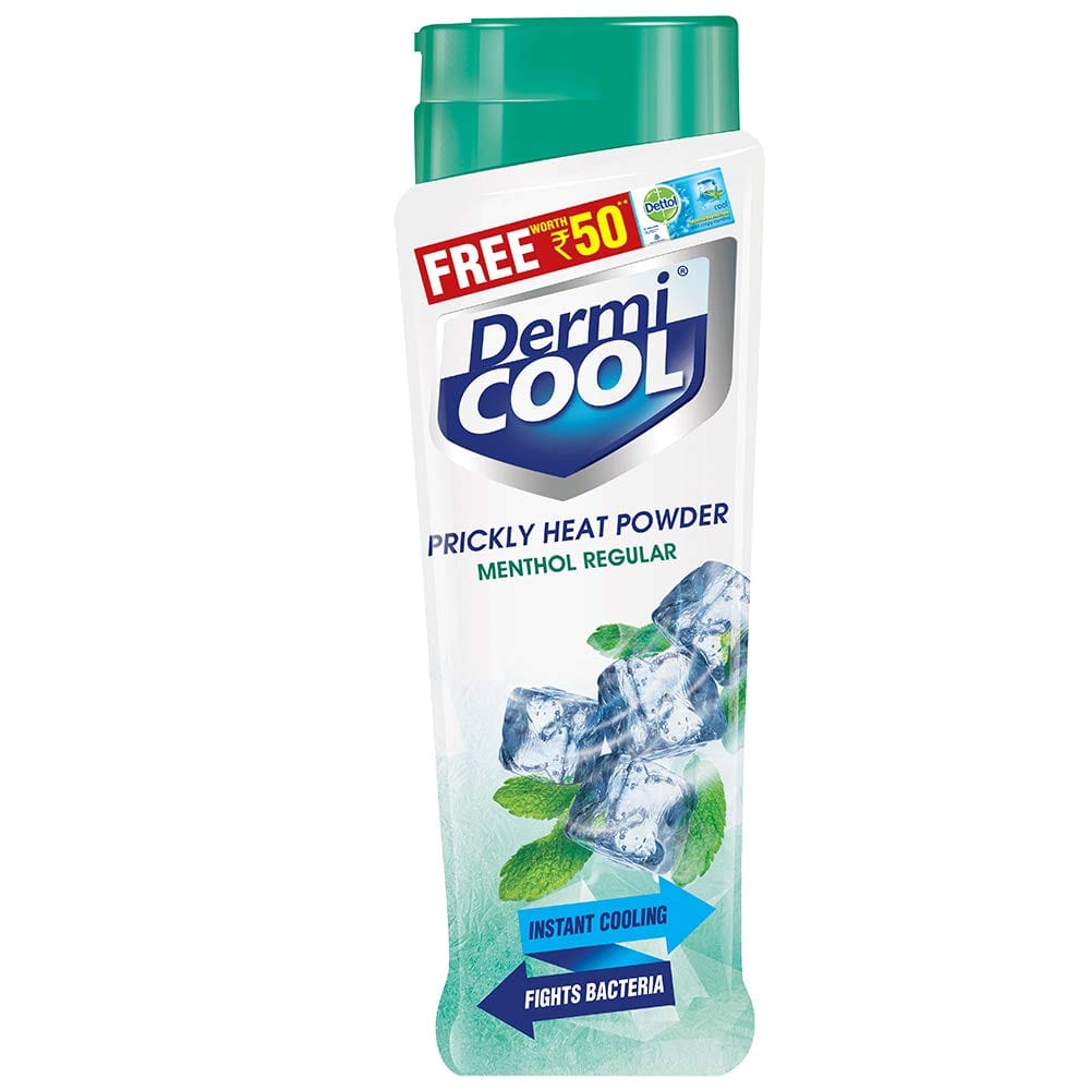 Dermicool Prickly Heat Powder, Aloe, 150 g with Free Dettol Cool Soap, 125g view 2