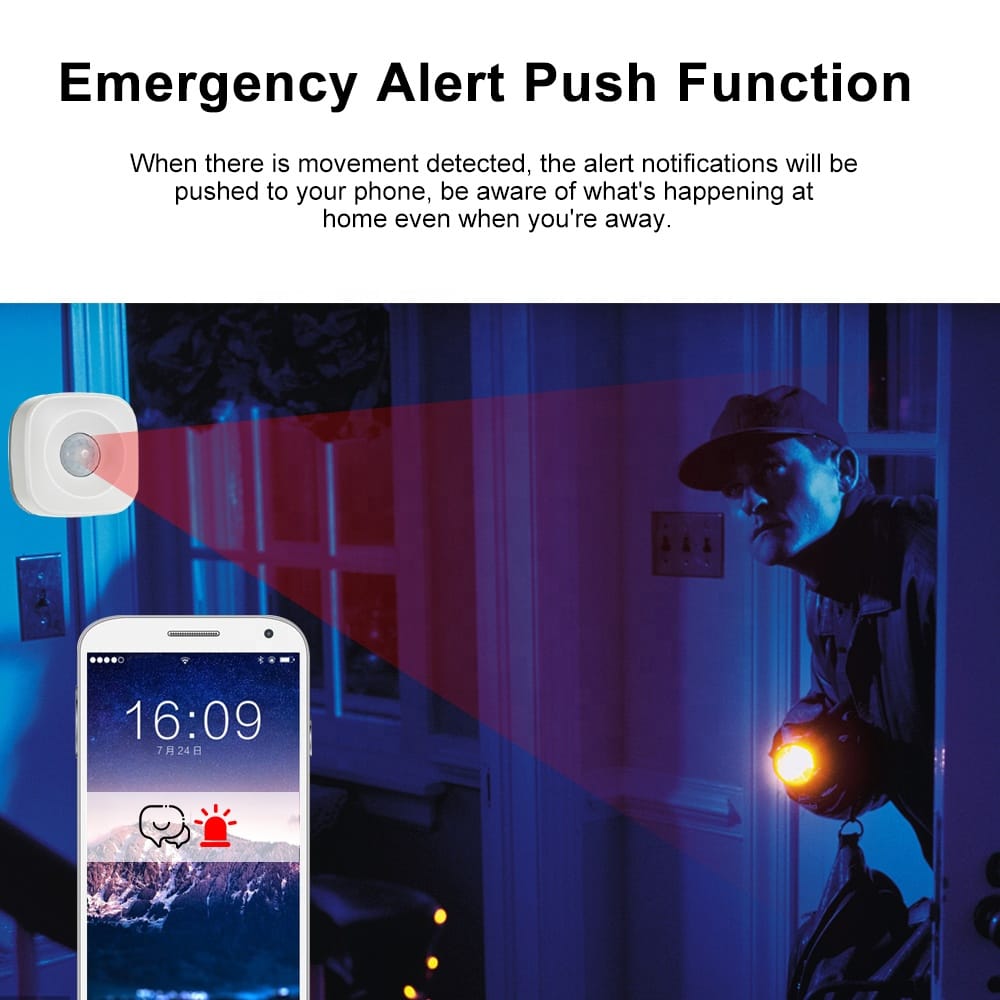 AUSHA Smart Human Motion Sensor | WiFi / ZigBee PIR Detector with Real-Time App Alerts view 2