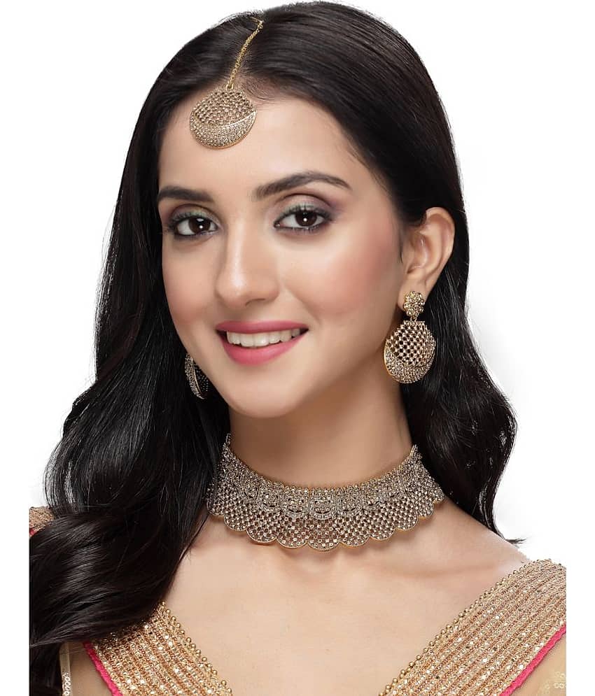 Sukkhi Gold Alloy Necklace Set ( Pack of 1 ) view 2