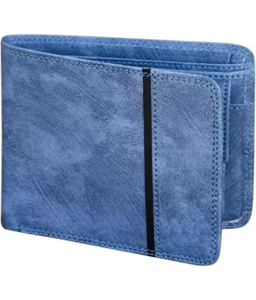 HRFSTAR PU Solid Men's Money Clipper With 5 Slots For Card ( Blue , Pack of 1 )