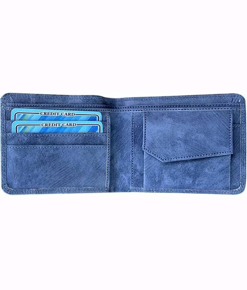 HRFSTAR PU Solid Men's Money Clipper With 5 Slots For Card ( Blue , Pack of 1 ) view 2