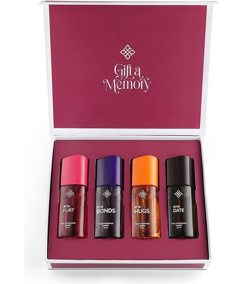 Riya Gift A Memory Perfume Fresh Unisex Eau De Parfum Spray | Premium Men & Women'S Set 4Nx20 Ml With Flirt, Date, Hugs, Bonds Long Lasting Fine Fragrance view 2