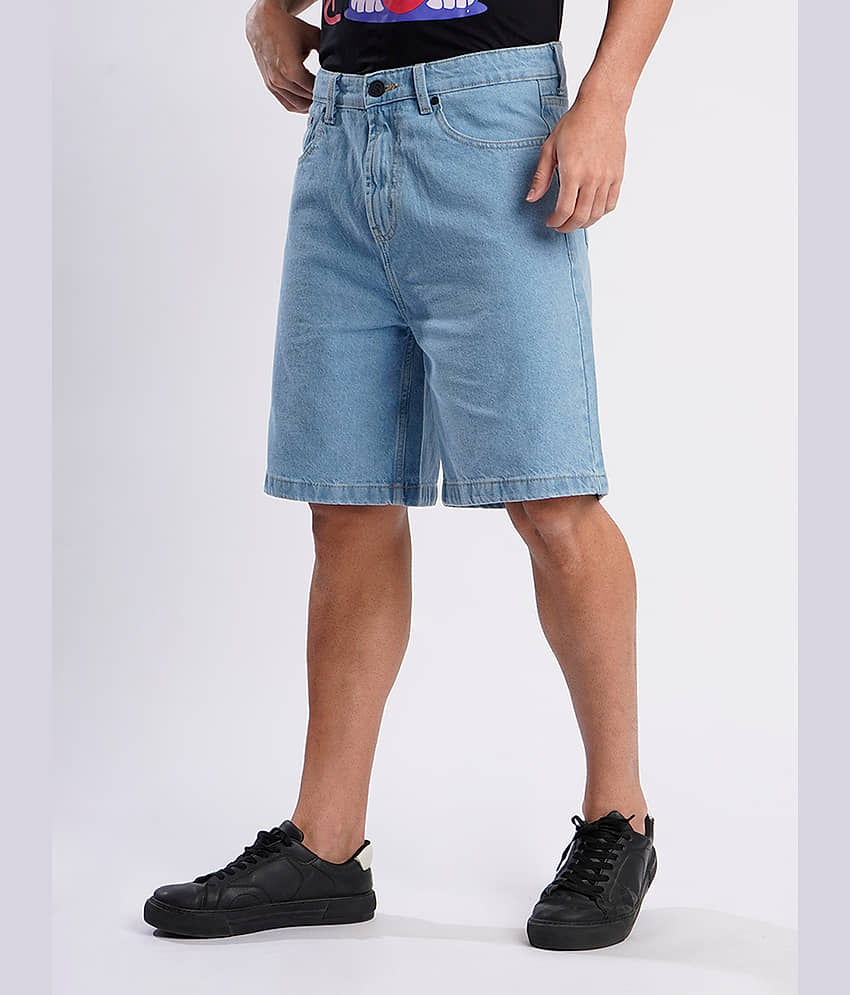 Bene Kleed Blue Cotton Men's Denim Shorts ( Pack of 1 ) view 2