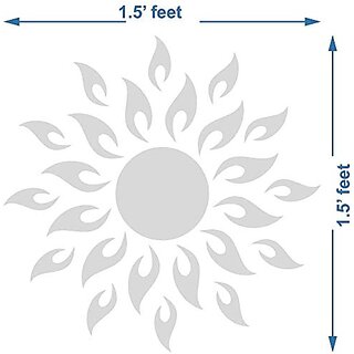 Grahak Trend - 3D Acrylic Sun Flame Mirror Decorative Wall Stickers with Extra 10 Butterfly Sticker ,(45cm X 45cm) - Pac view 2